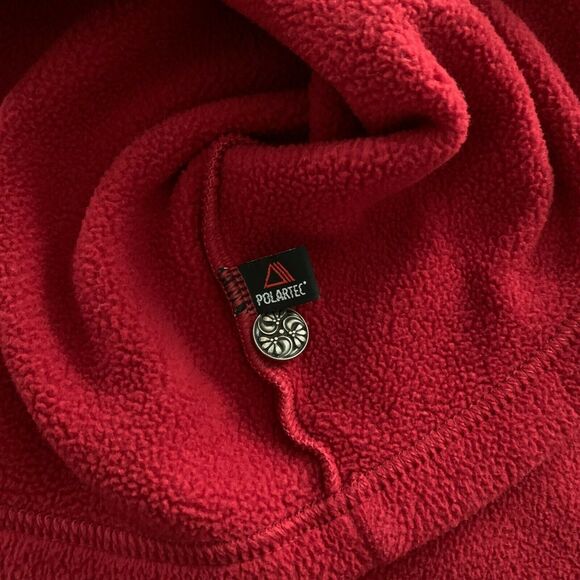 L.L. Bean Women's Vintage Fleece Cardigan Sweater Jacket Red Small Embroidered - Picture 10 of 12